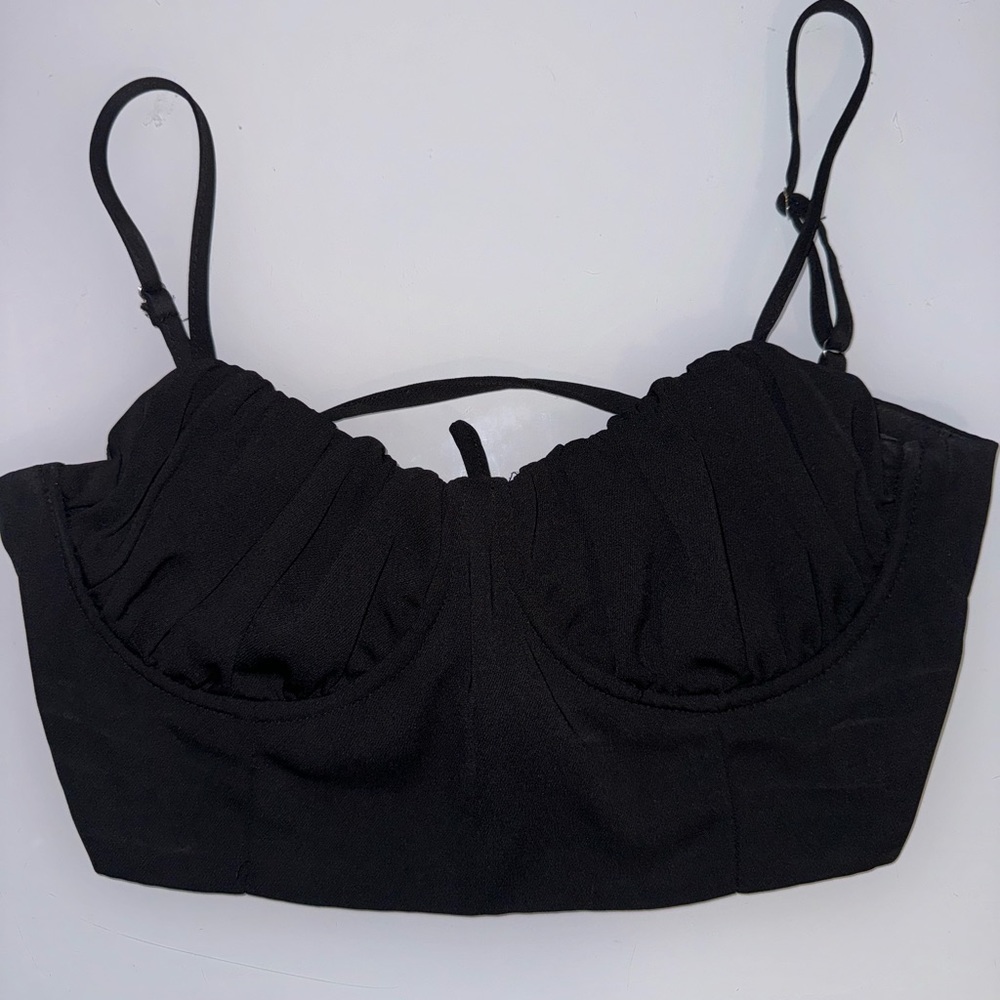 Forever 21 Corset Tie Up Crop Top